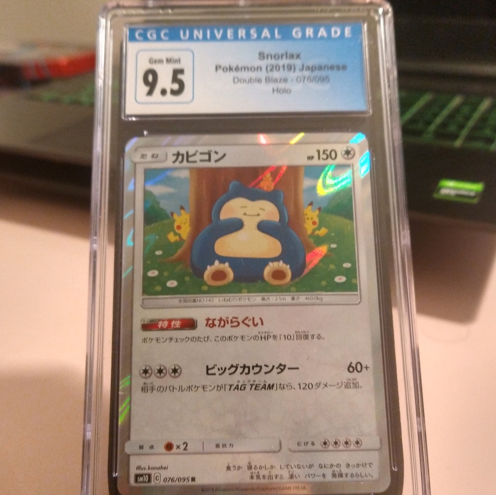 Cgc 9.5 2019 Snorlax Japanese hollow from double blaze